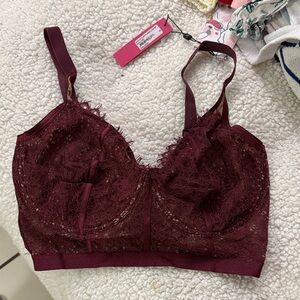 Cosabella Lace Bralette in Deep Burgundy